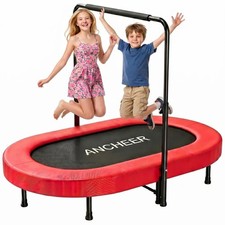 56 Inch Toddler Trampoline with Handrail 220LBS ASTM
