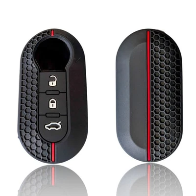 for Fiat 500 Panda Punto Bravo Stilo Lancia Flip Car Key Fob Case Cover Silicone