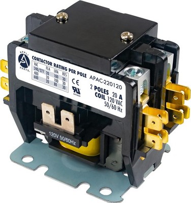 Appli Parts APAC-220120 Heavy Duty Contactor 2 Poles 20A 120V Coil Replacemen...