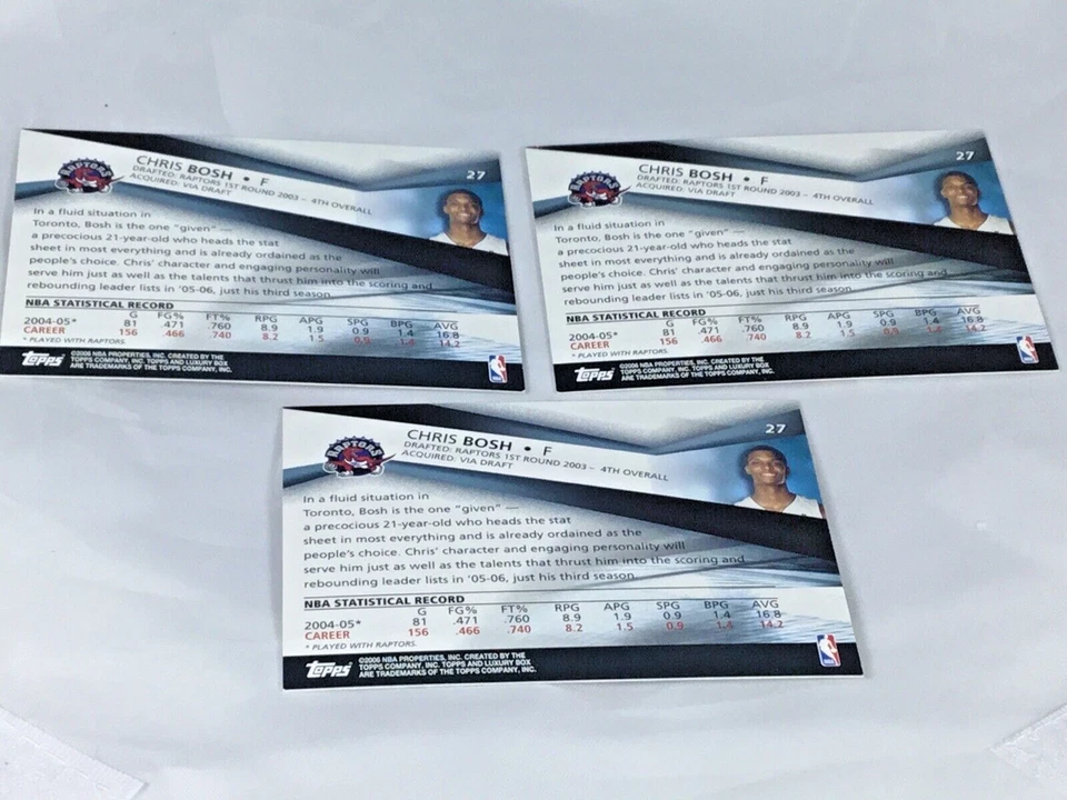 2005-06 Topps Luxury Box Main Reserved Chris Bosh #27 group of 3 - Image 3 of 3