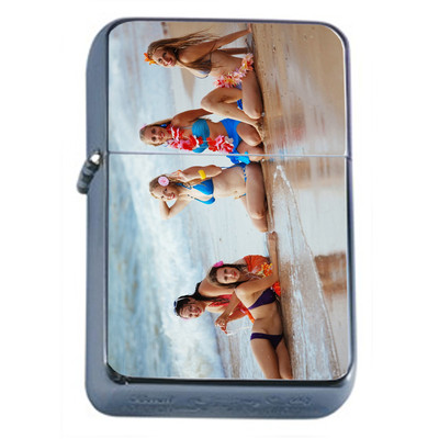Sexy Bikini Beach Girls PIn Up D12 Flip Top Oil Lighter Wind Resistant Flame Bab