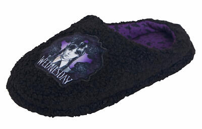 Mädchen Mittwoch Hausschuhe Borg Fleece Pantolette Slipper Erwachsene Teens Haus Schuhe Geschenk