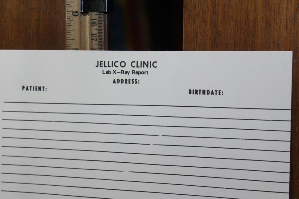 Vintage Jellico Clinic 1960's XRay Report Tennessee eBay