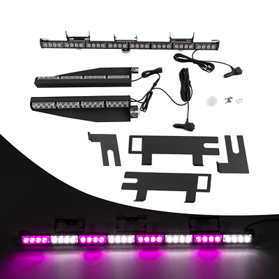 35'' Led Strobe Light Bar Traffic Advisor Emergency Hazard Warning Purple White