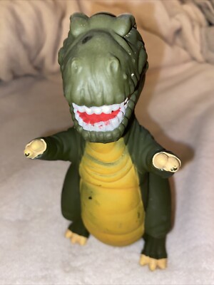 Vintage 1988 Land Before Time T-Rex Sharptooth Pizza Hut Hand Puppet Dinosaur 8 