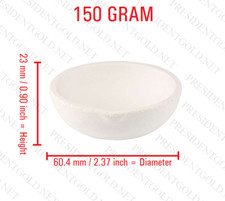150 Gram Ceramic Alumina Crucible Dish Cup Melting Casting Refining Gold Silver
