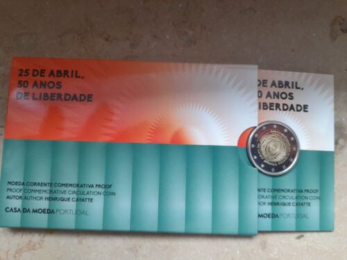 2 € COINCARD  BE/PROOF PORTUGAL 2024  "50 ANS REVOLUTION DU 25 AVRIL"  EN STOCK - Photo 1/2