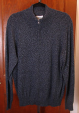 Men's Croft  Barrow Blue Lake 1/4 Zip Long Sleeve Extra Soft Sweater Size L NWT