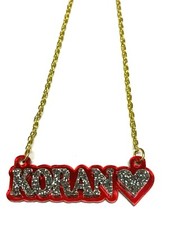 Name Plate Custom Name Necklace Personalized Nameplate Gold With Diamond Look