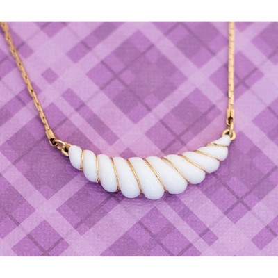 Vintage Spiral Shell Shape Lovely Gold Tone Choker Necklace 16 inch by Avon - V1