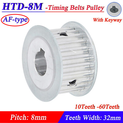 #ad HTD 8M 10 60T Timing Belt Pulley Pitch 8mm AF type With Keyway Pulley Width 32mm $75.18