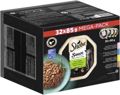 32 x 85 g Sheba Schale Multipack Collection Sauce Lover Feine Vielfalt (MSC)