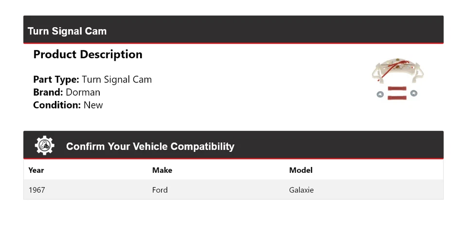 Câmera de seta Ford Galaxie Dorman 1967 - Imagem 2 de 4