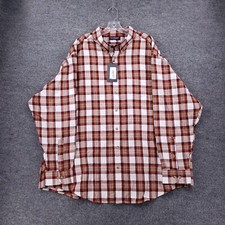 NEW Roundtree  Yorke Button Down Shirt Men 3XB Big Brown Portuguese Flannel