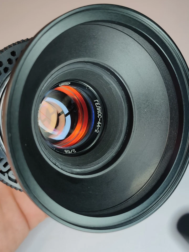 🟡🔵 Plateado HELIOS 44-2 2/58mm Cinemod Canon EF ANAMÓRFICO BOKEH&FLARE ÁMBAR Foto 2 de 4