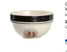 Folkcraft White Tail Deer Cabella's Hunting Cabin Theme Cereal/Soup Bowls Set/5