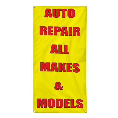 Vertical Vinyl Banner Multiple Sizes Auto Repair All Makes & Models Business