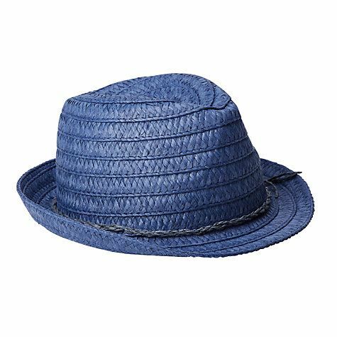 Girls String Detail Trilby Hat Navy 