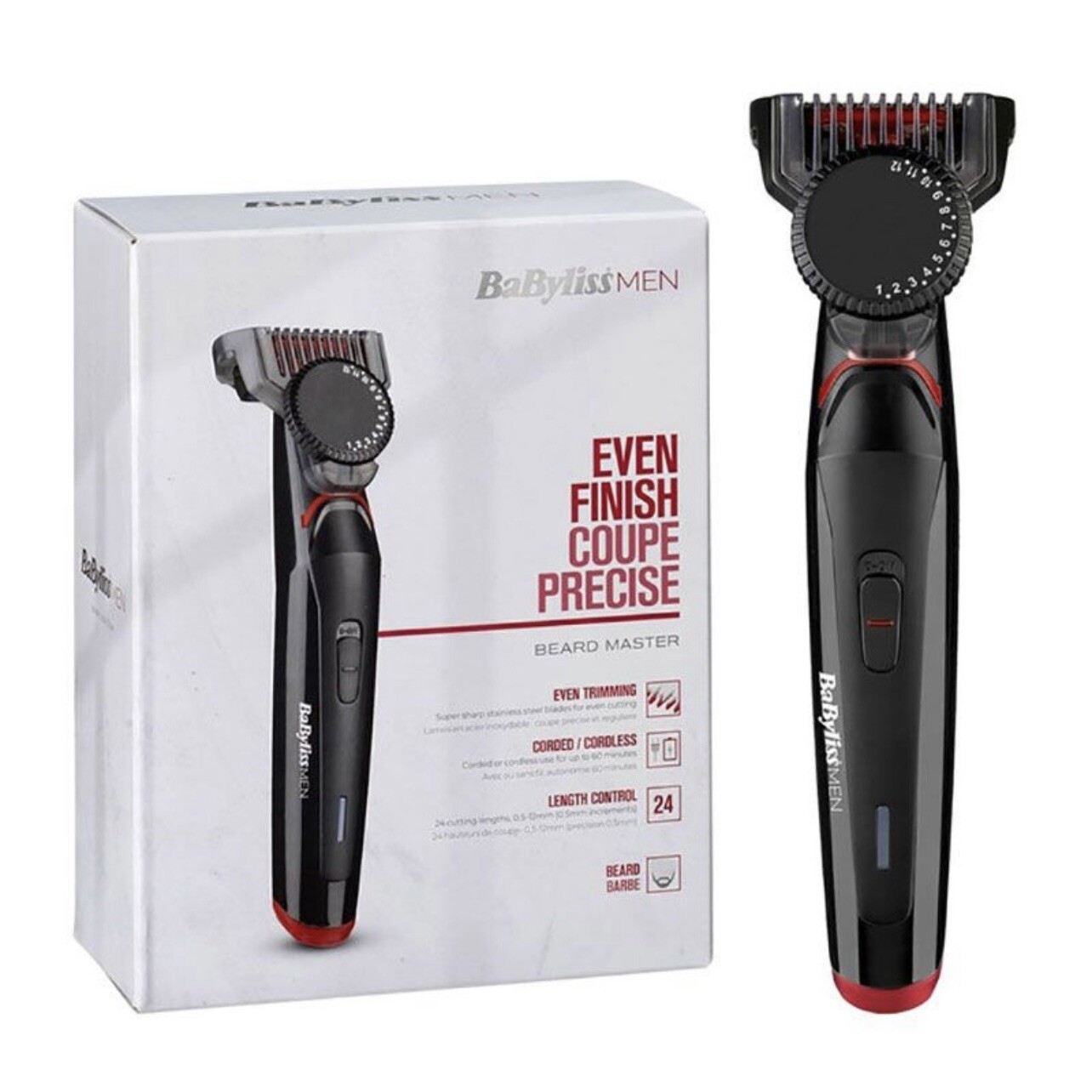 Tondeuse barbe BaByliss T861E noire professionnelle avec lames en acier 3D