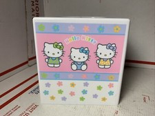 Vtg 2003 Sanrio Hello Kitty Plastic Cube Tissue Box Holder Cover Lid - PREOWNED