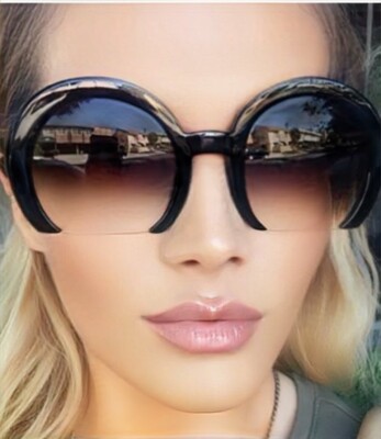 Big RAZOR Round Circle Cutoff Semi Rimless Rasoir BOHO WaYfe Designer Sunglasses