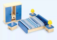 Pintoy Schlafzimmer MöBel FüR Puppenhaus Holz MöBelset Wohnraum Neu