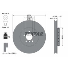 1x Bremsscheibe TEXTAR 92266125 passend f�r BMW