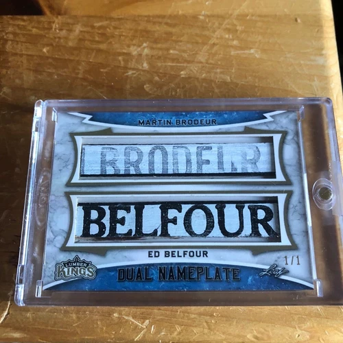 2019/20 LEAF LUMBER KINGS BRODEUR / BELFOUR DUAL NAMEPLATE #1/1 RARE WOW