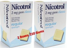 Nicotrol Nicotine Gum 2mg Classic. 2 Boxes of 105 Gums. Total 210. Exp 08/2027