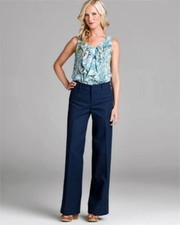Lilly Pulitzer Mainline True Navy Stretch Cotton Twill Trousers Pants 4 178