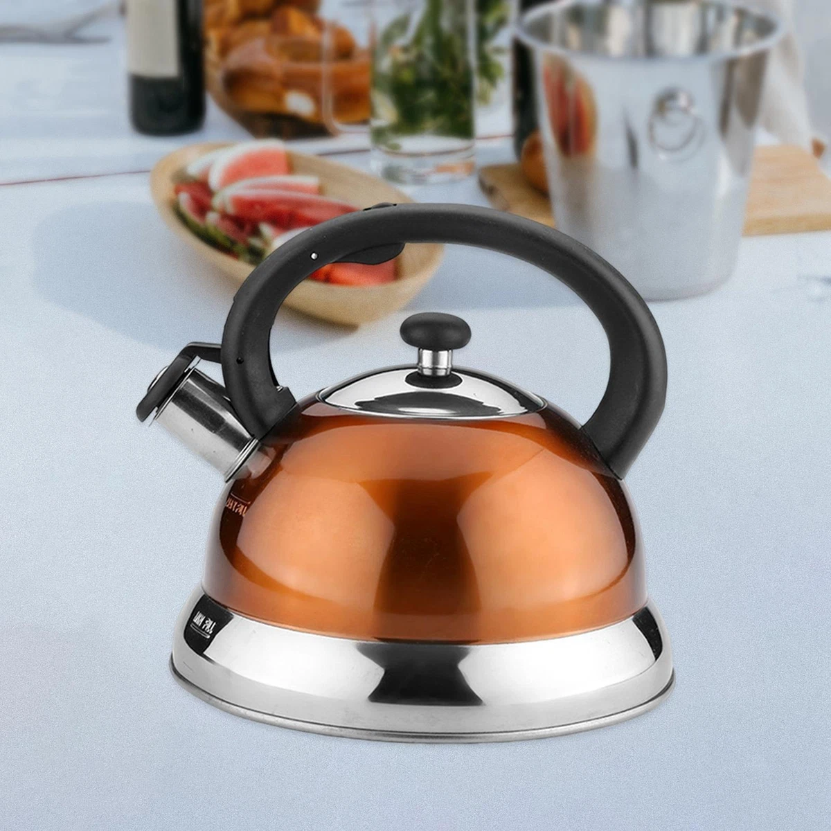Orange stove top kettle sales