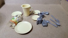 Mattel Barbie Kitchen Accessories Dishes Plates Cups Utensils Lot 1990s CB