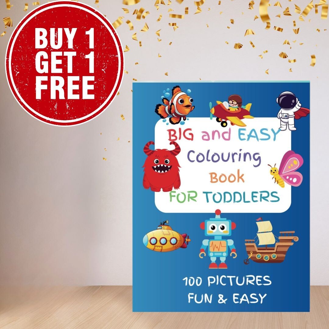 Big & Easy Colouring Book for Toddlers: 100 Fun & Easy Colouring Pages NEW