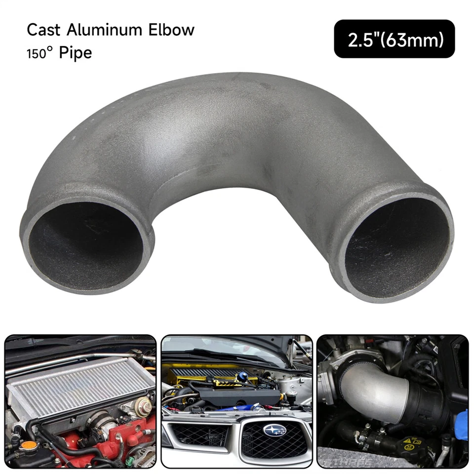 Tubo ensamblador 2.5" 63mm aluminio fundido 150 grados codo tubo turbo intercooler tubo Foto 3 de 4