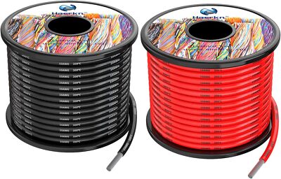 10 awg 5.2mm² Silicone Electrical Wire Cables 50 Feet [25ft Black and 25ft Red]
