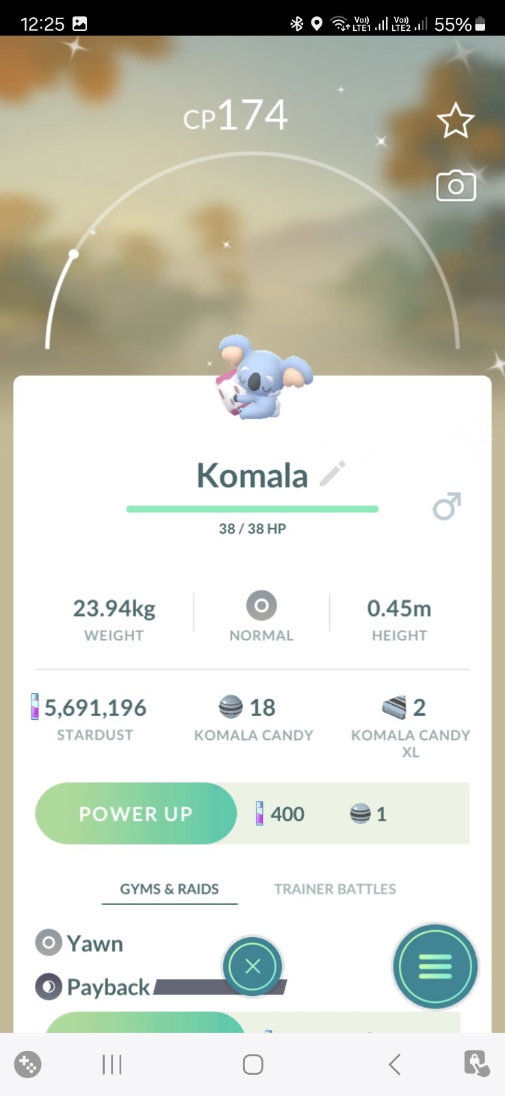 Shiny Komala Pokemon Trade Go