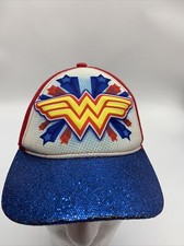 Superhero Girls WONDER WOMAN Baseball Cap Adjustable Comic Hat Red White Blue