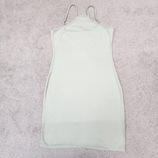 Women Green Spaghetti Strap Stretch Dress Large NEW