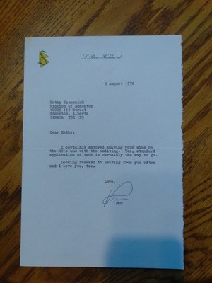 1975 Scientology & Dianetics - L. Ron Hubbard Signed Letter, Personal Letterhead