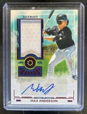 2025 Panini Boys of Summer Max Anderson Prospect Material Jersey Red Auto #/75