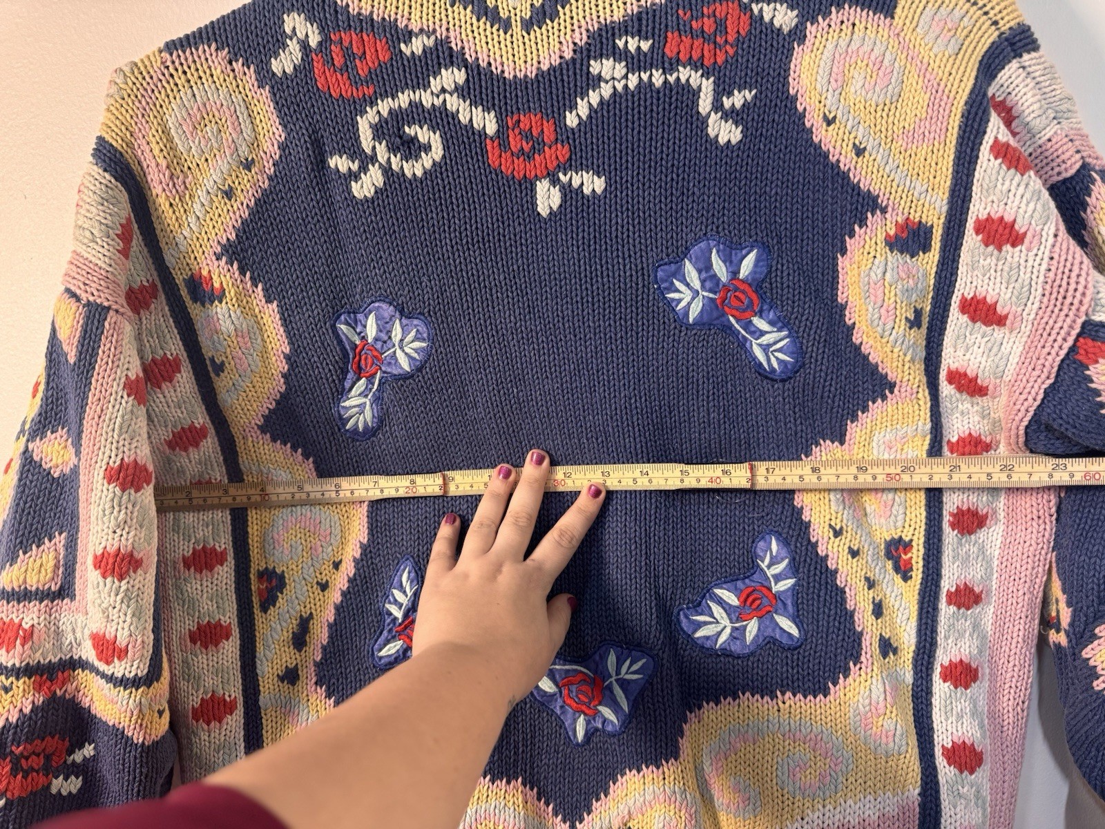 Brand: Together Size L Knit Patchwork Colorful Pr… - image 11