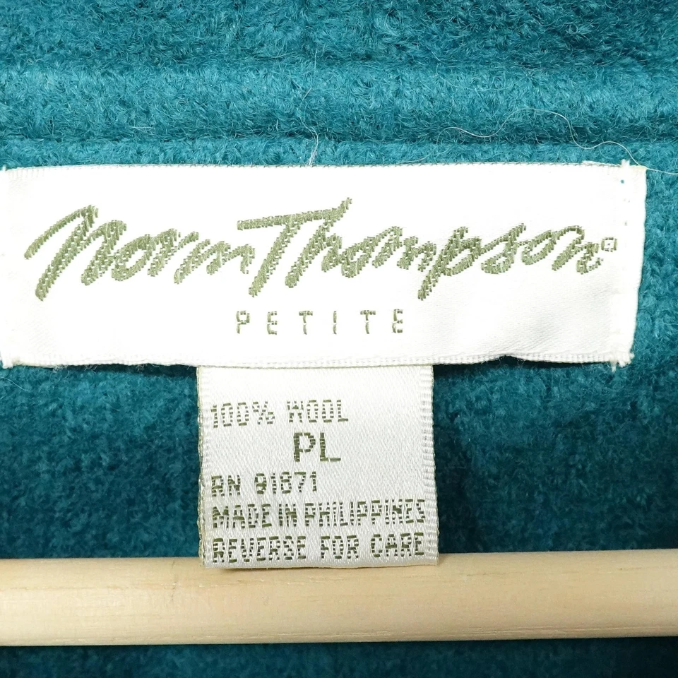 Cardigã suéter feminino vintage Norm Thompson pequeno grande jaqueta de lã fervida - Imagem 4 de 4