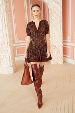 $395 Ulla Johnson Mariana Leopard Animal Print 100% Cotton Dress size 6
