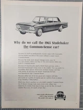 1965 Studebaker and VW Volkswagen Bug Vintage Print Ad / Poster 1964