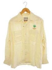 WACKO MARIA BUDSPOOL Namida Open Collar Long Sleeve Shirt M Rayon IVO
