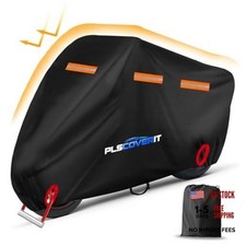 Motorcycle Cover, 600D Heavy Duty Waterproof Motorbike 97.5" x 41" x 50" Black