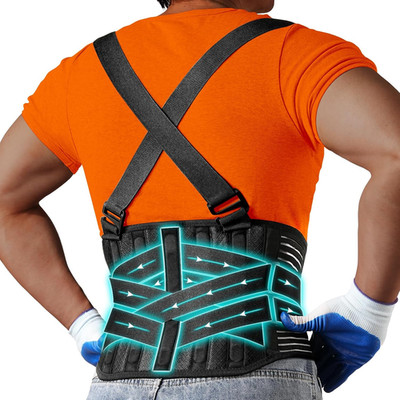 Back Support Belt with 2 Removable Suspender Straps, Back Posture Corrector for