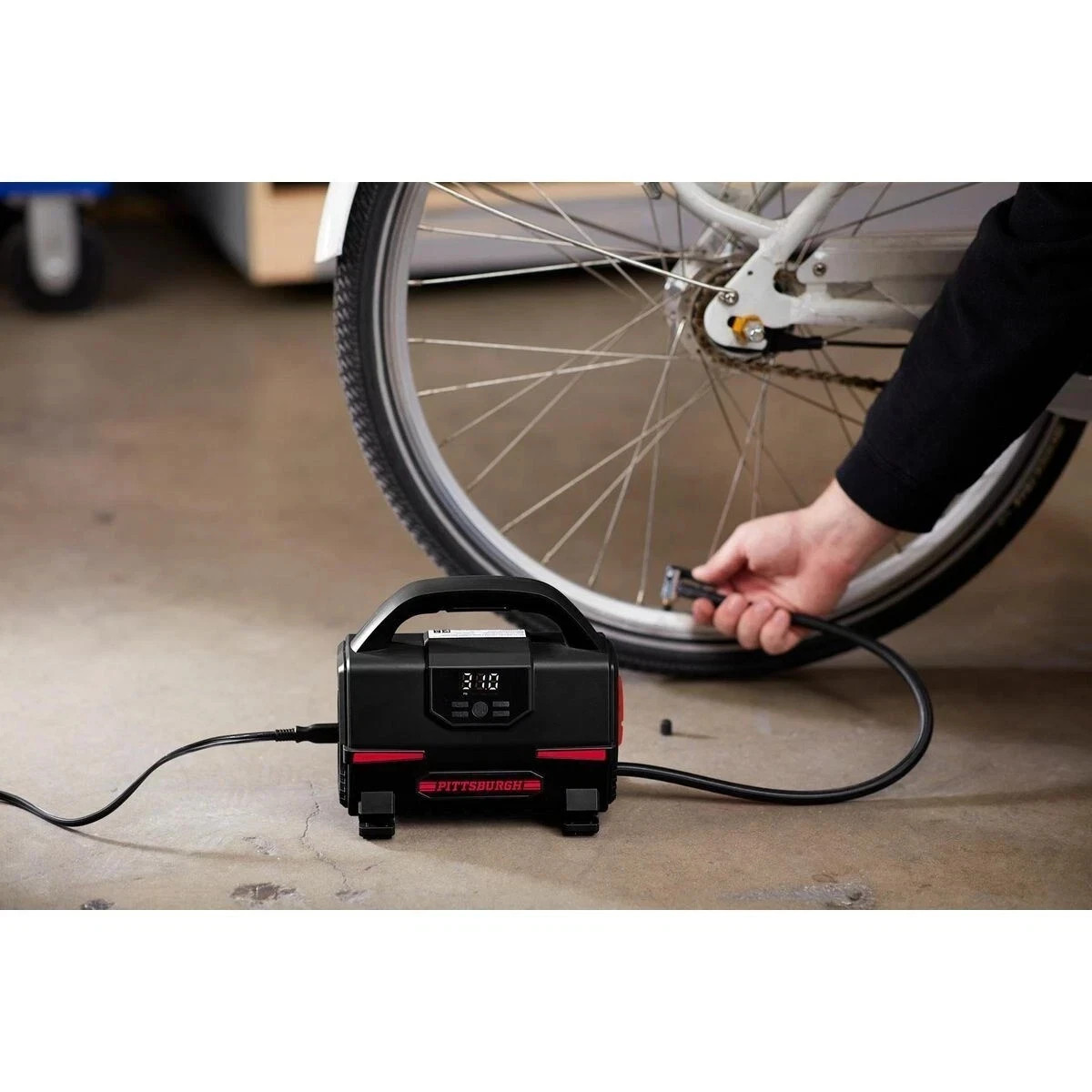 12V/120V LED Dual Power Car Tire Inflator Electric Pump Air Compressor 100 PSI