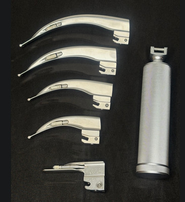 NEW Orignal FIBER OPTIC Laryngoscope Mac Set of 5 Blades (Sizes 0-4)