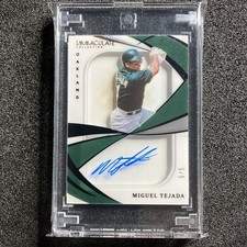 2021 Panini Immaculate Shadowbox Signatures Miguel Tejada #SS-MT Black 5/5 (AU) 